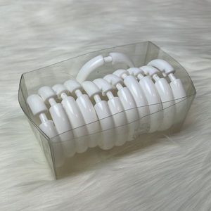Snap and Lock White Plastic Shower Curtain Rings/Hooks set of (12)
